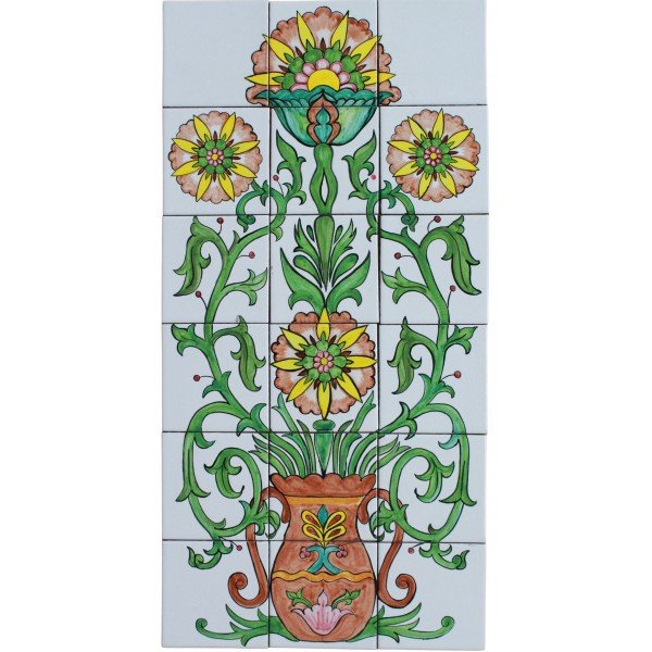 Mexican Talavera Mural Florero 3